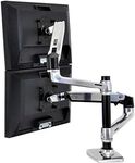 Ergotron – LX Vertical Stacking Dual Monitor Arm, VESA Desk Mount – for 2 Monitors Up to 24 Inches, 3.2 to 9.1kg Each – Polished Aluminum