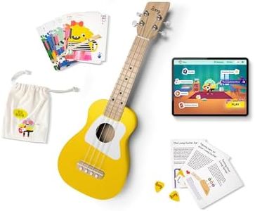 Loog Wood Soprano Ukulele for Kids & Beginners, App & Lessons, All Ages (Yellow)