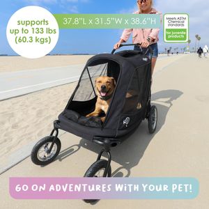 Apollo 3-in-1 Large Pet Stroller – Convertible Carrier and Pushchair