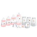 MAM Easy Start Self Sterilising Anti Colic Starter Set, Newborn Bottle Set and Soother, Newborn Essentials, Pink (Designs May Vary)