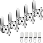 BEBOBLY 5/8 Inch Thumb Operated Offset Cam Lock, 5Pcs Keyless Compartment for RV, Cabinet Mailbox Drawer Latch, 100% Metal Replacement Cylinder for Storage Door, Camper, Vehicles