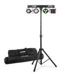 MAX Partybar09 LED DJ Light Bar with Stand, Bag and Remote Control - Derby, Jelly Moon, Par and Strobe Disco Party Effect DMX Stage Lighting System