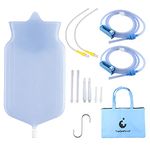 TopQuaFocus 2L Silicone Bag Kit, 2 Set 2m Replace Tubes with Pulley Valve Anel Douch for Men Cleansing Non-Toxic Nozzles (2L 2Tubes Set)