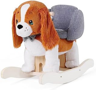 labebe Baby Rocking Horse with Seat Belt for Toddler Ages 1-3, Kids Dog Rocking Horse for 6 Months+ Children Boys/Girls, Infants Ride-on Animal Toy Plush Rocking Chair for Toddler 1 Year Old Gifts