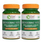 Pure Nutrition BERBERINE 98%, 120 Veg Tablets (60x2) supplement with Jamubeej, Karela, Fenugreek extract -Helps in weight management, Balance sugar level & Support Heart Health