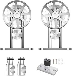 WINSOON Sliding Barn Door Hardware Hangers 2pcs Stainless Wheels Top Mount(2PCS Rollers Flower Shape)