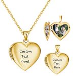 RWQIAN Personalized Locket Necklace Heart Photo Pendant That Holds Pictures in Polished Memory Lockets Engraved Any Text & Symbols Birthday Gifts Customized