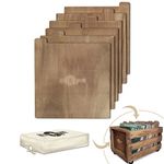 Retro musique Laser Etched Wooden Record Dividers to Organize 12" Vinyl LPs, Set of 6, with Hessian Cloth Cover (Oak Finish)