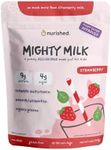 Nurished Mighty Strawberry Milk - Kids All-in-One Daily Protein Powder & Multivitamin Boosted with 2 Billion Probiotics & Organic Spinach - Natural Flavors, Colors & Sweeteners - 15-30 Servings