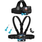 MiPremium Chest Harness Chesty Mount & Head Strap for GoPro Hero 12 11 10 9 8 Max Go Pro Hero 7 6 5 3 4 Session Black Silver Fusion DJI Osmo AKASO Accessories Kit for Action Cameras