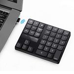 Numeric Keypad, 35-Keys Portable USB Wireless Numeric Keypad Rechargeable Ultra-Silent External Numeric Pad for MacBook/MacBook Pro/Air and Windows Laptop (Black)