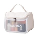 Toiletry Bags for Women,Make Up Bag Organizer,Portable Waterproof,Travel Wash Bag Vacation Bathroom for Men,Women and Girls (White)