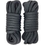 Double-Braided Nylon Dock Lines -25ft/50ft Premium Docking Lines with 12 inch Eyelet Boat Mooring Line Anchor Rope Dia: 3/8 inch 1/2 inch 5/8 inch(3/8inch-25ft-2pcs)