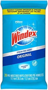 Windex Original Glass and Window Cleaner Wipes, Removes Fingerprints, Smudges, and Smears, 28 Count