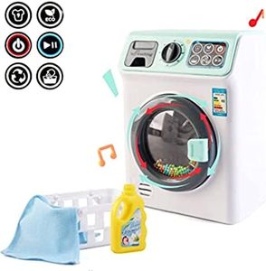 deAO Kit de blanchisserie avec « ma première Machine à Laver » pour Enfants incluant Une variété d’Accessoires de buanderie et de nettoyages