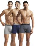 Jockey 8009 Men's Super Combed Cotton Rib Solid Boxer Brief with Ultrasoft Waistband (Pack of 3)_Multi Colour_L