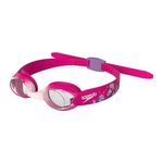 Speedo Unisex-Youth Illusion Swimming Goggles | Secure Fit | Anti-fog | Anti-leak, Electric Pink/Sweet Taro/Bloss, One Size