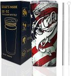 Fishing Gifts For Men Tumbler 20 oz American Flag Cup Insulated Birthday Gifts For Boyfriend Coffee Mug Anniversary Funny Gfits For Dad husband Unique