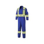 Pioneer Hi Vis FR Safety Coveralls for Men & Women ARC Rating 2 - Flame Resistant Reflective Tape - 7 Pockets - Blue