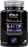 5HTP – 444mg Griffonia Seed Extract - 180 5-HTP Vegan Tablets - 6 Months Supply - with Vitamin B6, Magnesium, Montmorency Cherry, L-Tryptophan and L-Theanine