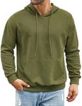 COOFANDY Men's Gym Sweatshirt Long Sleeve Fashion Workout Athletic Hoodies Lightweight Hooded T Shirt Army Green