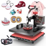 OIIEE Heat Press Machine 5 in 1 Combo Heat Press 15 x 15 Inch Heat Transfer Machine 360-Degree Swing Away Digital Shirt Printing Multi-function Heat Transfer Sublimation for T Shirts Mug Hat Plate Cap