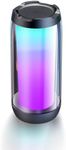 BONBELONG Portable Bluetooth speaker with LED light with TF card Approx. 24 hours playback True wireless stereo sound Suitable for home garden parties camping trips (black)