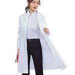 Lab Coat for Women Men Long Sleeve Classic Fit Scientist Costume Coat Unisex (White, XXX-Large)