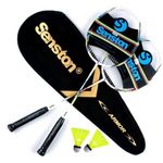 Senston 2 Pieces Badminton Set, lightweight 100% Graphite Shaft Badminton Racket, Various Sets Available, Including Premium Badminton Bag, 2 Badminton shuttlecock