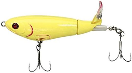 River2Sea Whopper Plopper 130 Topwater Lure – 5", Bone, 1 3/8 oz, Two 4X Strong Treble Hooks, with Rattles for Bass and Predatory Fish (Model WPL130/14)