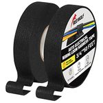 RED WOLF Wire Harness Loom Tape Anti Squeak Tape Multipurpose Self Adhesive Felt Tape, Heat-Resistant Insulating for Car Motorcycle Cable Fixed 3/4 Inch x 50 FT 2 Pack, Black