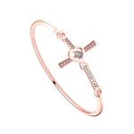 WUSUANED Infinity Love Heart Cross Bracelet Religious Jewelry For Godmothers Baptism Gift For Godmother (Godmother rose gold)