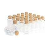 50 Packs Small Mini Glass Jars with Cork Stoppers - Size: 1-1/2" Tall X 7/8 Inches Diameter by DGQ