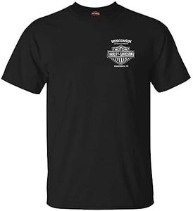 Harley-Davidson Men's Lightning Crest Crew-Neck Short Sleeve Cotton T-Shirt, Black, Large