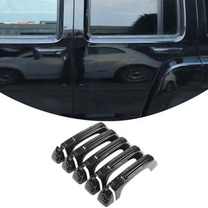 Door Handle Cover Trim for Hummer H3 2005-2009 Accessories, Outer Tailgate Door Handles Cover Sticker w/End Cap, Exterior Front/ Rear/ Cargo Door Grab Handle Shell Cap Protector, ABS (Glossy Black)