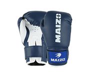 Maizo Striker Training Moulded Padding Gloves/Fighting & Kickboxing Gloves/Training Gloves for Combat, Matches & Practice for Men & Women (6oz, Blue White)