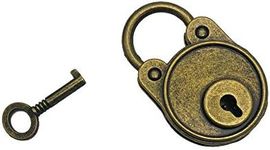 Mini Bronze Vintage Style Lock Mini Bear Head Antique Lock Replica Padlock with Keys,1 Pack