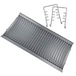 MOASKER 27 Inch Ash Pan Replacement Parts for Char Griller 1224, 1324, 2121, 2222, 2727 and Charbroil Grills, Charcoal Tray with 2pcs Fire Grate Hanger Set