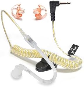 HYS 3.5mm Receiver/Listen Only Dynamic Balanced Armature Wired Earpiece with Acoustic Tube for Law Enforcement, Police, Security, W/Soft Earmold Ear Pieces Flexible Open Ear Insert Earbuds