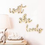 Huray Rayho Isn’t She Lovely Wood Sign Boho Girls Bedroom Kids Room Wooden Wall Art Shelf Decor Decoration for Hanging & Display