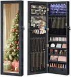 SONGMICS 6 LEDs Mirror Jewelry Cabi