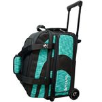 Pyramid Path Pro Deluxe Double Roller Bowling Bag (Black/Circuit Teal)