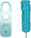 Police Magnum Personal Safety Alarm & Pepper Spray Combo Self Defense Pack for Women- Loud 135db Siren with Light & Max Strength Flip Top Pepper Spray Protection (Teal)