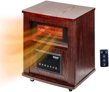 Comfort Zone Wood Cabinet Space Heater with Remote, 16 inch, Adjustable Thermostat, Digital Display, Overheat Protection, Electric, Infrared Quartz, Ideal for Home, Bedroom, & Office, 1,500W, CZ2032C