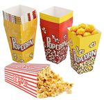 30 Pcs Popcorn Favor Containers, 28oz Cardboard Popcorn Holder, Paper Popcorn Boxes with Exquisite Pattern, Popcorn Containers Holds Popcorn and Candy, Perfect for Parties, Kids, and Movie Nights