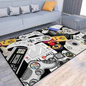 Lacut Game Rug Teen Boys Carpet with Game Controller Decoration, 3D Gaming Rugs for Boy’s Bedroom Living Room Playroom, Non-Slip Gamer Carpet Children Gaming Area Rugs (60" x 40")