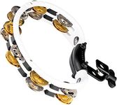 Meinl Percussion Synthetic Mountable Tambourine Musical Instrument for Recording or Live — NOT Made in China — Double Row Jingles, 2-Year Warranty (TMT2M-WH)