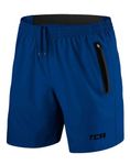 TCA Elite Tech Lightweight Mens Running Shorts Men Gym Shorts with Zip Pockets - Mazarine Blue, XXL