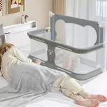 JWPEHOE 3 in 1 Baby Bassinet Bedside Sleeper Portable Crib, Foldable Bed Rail for Toddlers, Co-Sleeping Baby Bed, Playpen, Suitable for Twin, Full, King & Queen Size Bed
