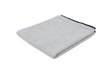 The Rag Company - The Big One - Waffle-Weave Microfiber Drying Towel; Super Absorbent for Car Washes, Detailing, and More; Buttersoft Suede Edges; Scratch-Free, 450GSM, 25in x 40in, Grey